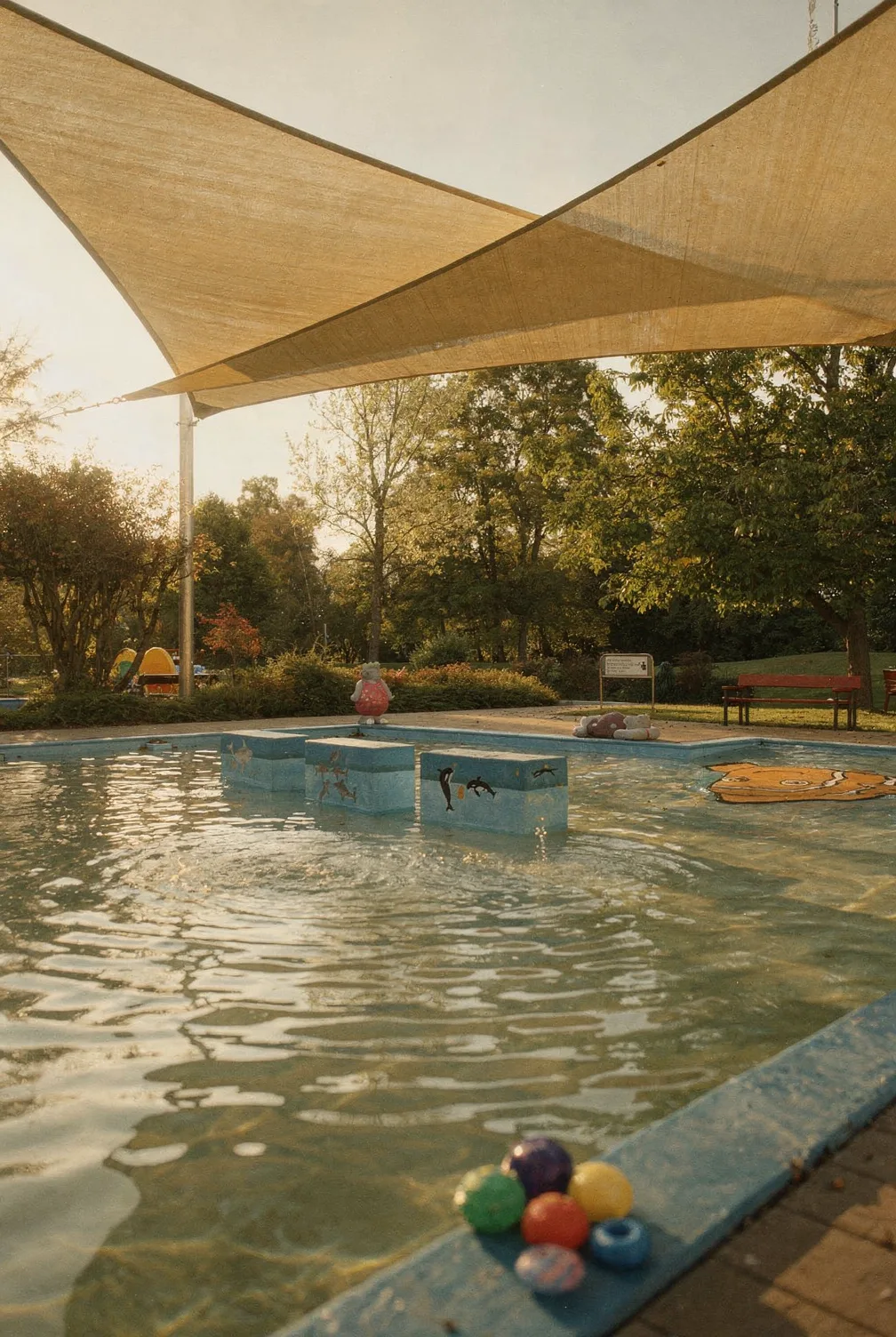 Kleinkinderbereich unter angedachter Beschattung